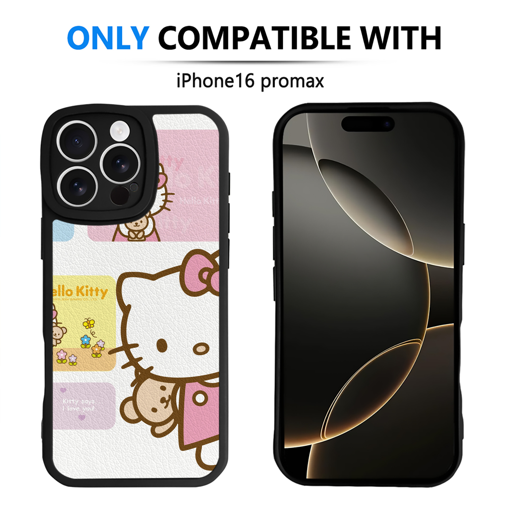 （画像用） Hello Kitty ハローキティ 【iPhone 16シリーズ対応】シリコンスマホケース（レザー調） 材質：シリコン